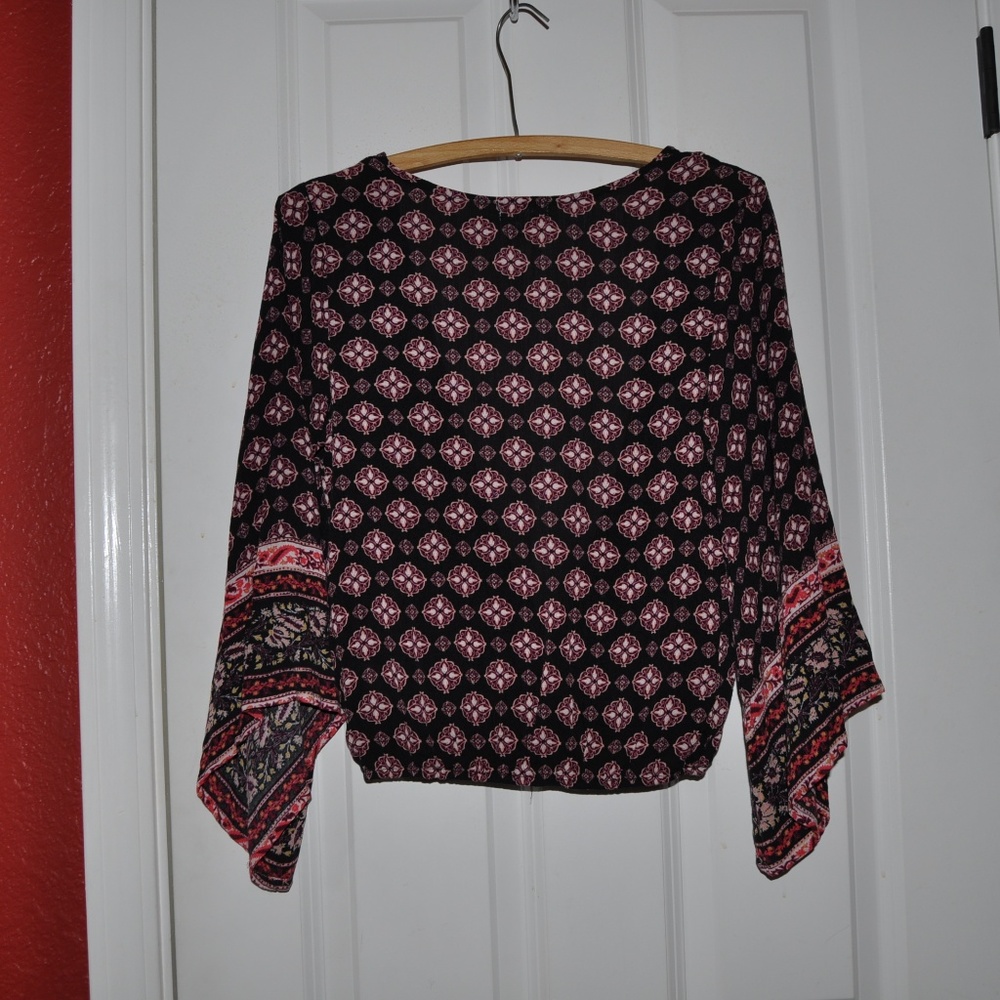 'FINAL'  NEW Surplice Bohemian Wrap Peasant Top B6 - Picture 6 of 8